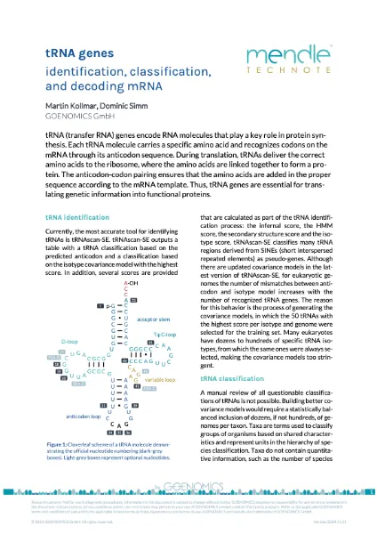 Tech note: tRNA genes